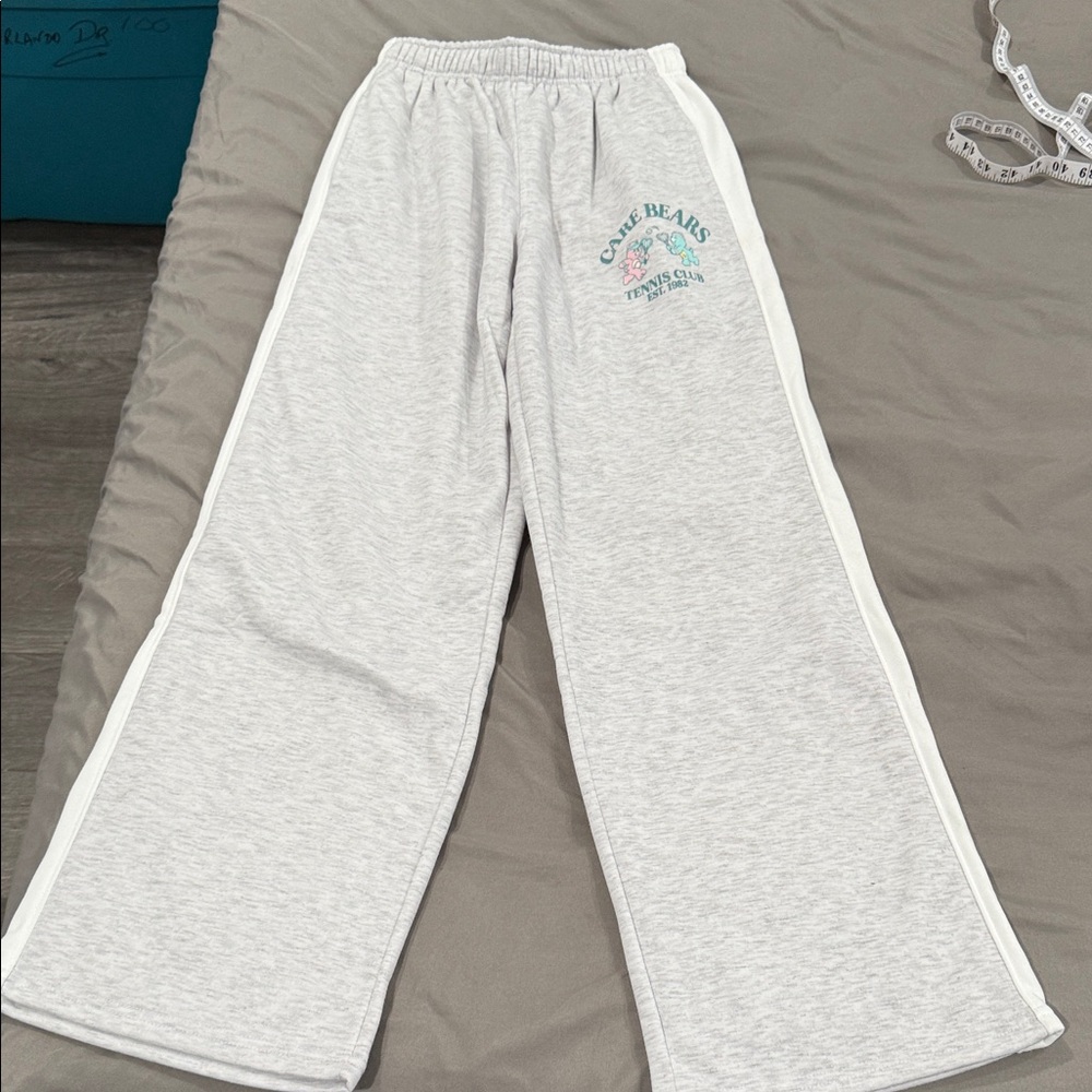 Care Bears Gray Sweatpants with Teal and Pink Design